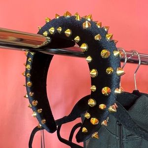 Black Velvet Spiked Headband